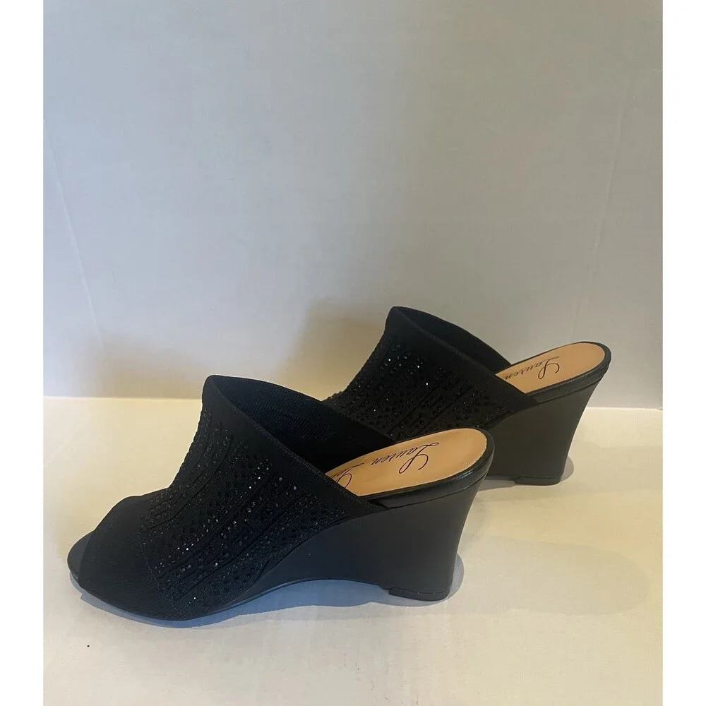 Lauren Lorraine Martha Black Heels 6.5 NEW Sparkly Prom‎ Wedding Party Shoe